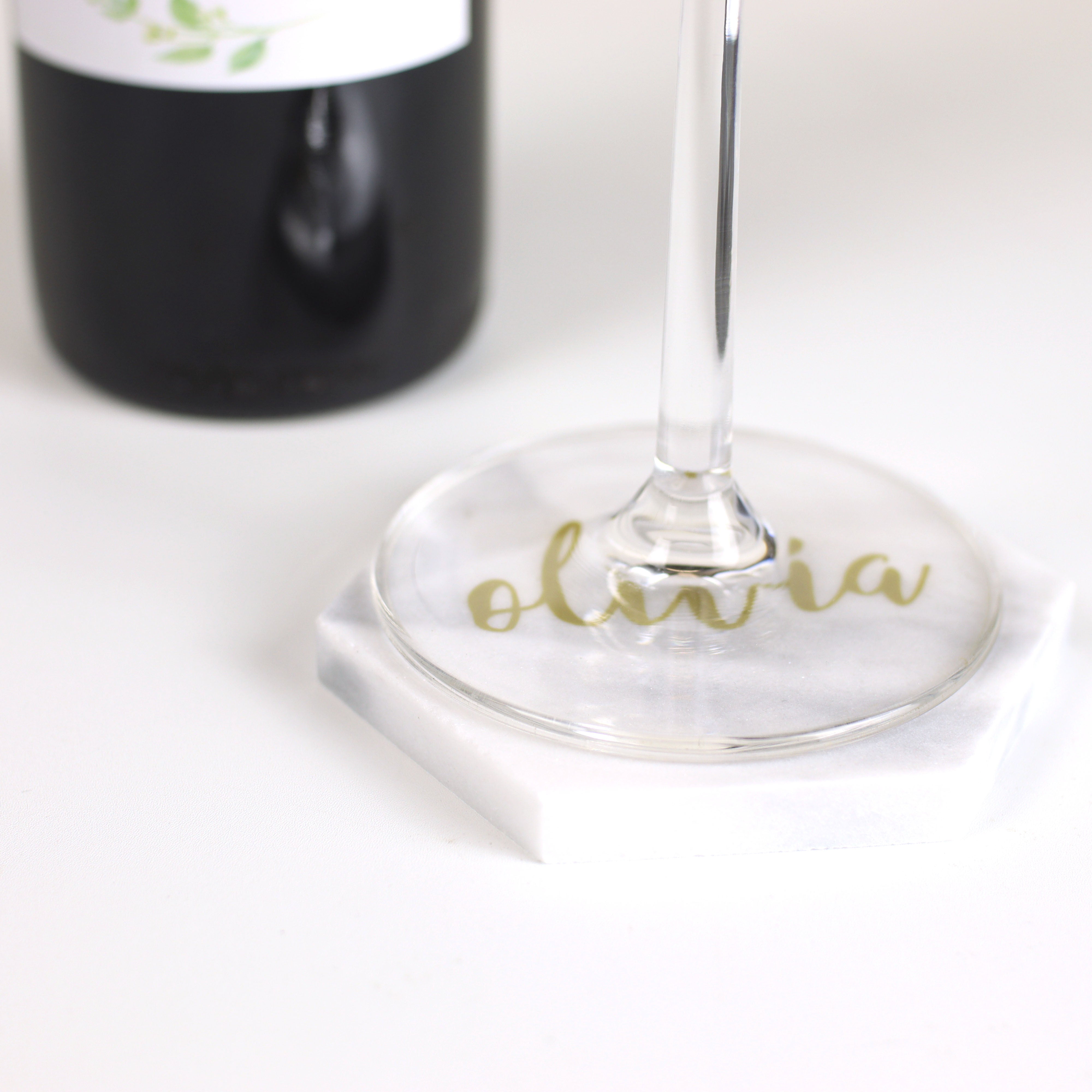 Personalised Hexagon Marble coasters