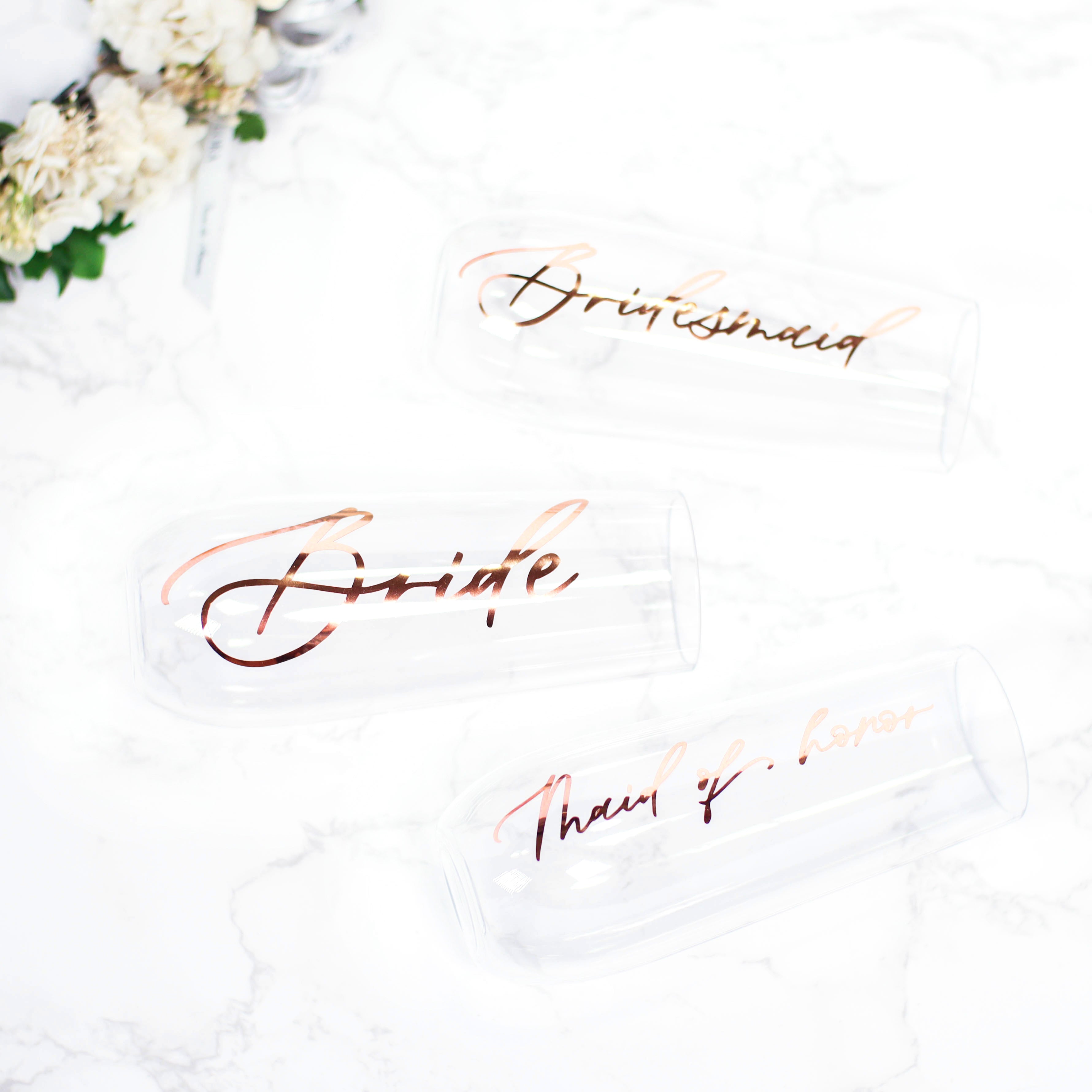 Personalised stemless champagne flutes